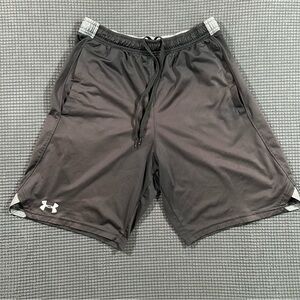Under Armour Mens Small Loose Black Athletic Shorts Drawstring Logo